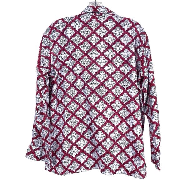 ROLLER RABBIT Women Button-Down Jemina Pajama Top Size Medium Long Sleeve Red - Picture 3 of 16